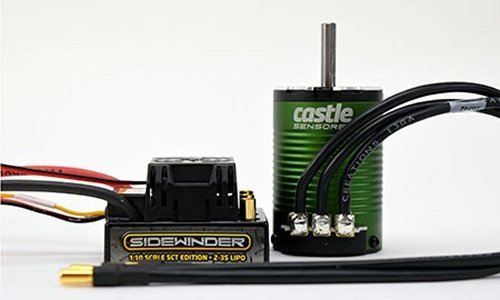 Castle Creations Sidewinder SCT Brushless ESC, 1410-3800kv 5mm Sensored