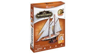 Cubic Fun 3D Two-Masted Schooner