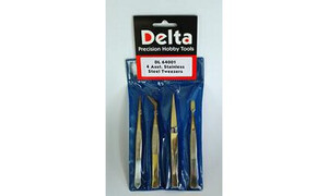 Delta Four Assorted Tweezers with Vinyl Pouch DL64001