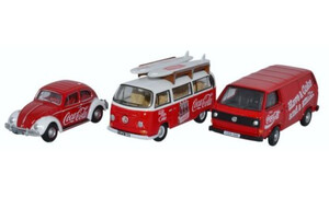 Oxford Diecast 3 Piece VW Set Coca Cola 76SET60CC