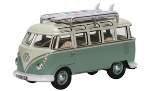 Oxford Diecast VW T1 Samba Bus/surfboards Turquoise/blue White 76VWS005