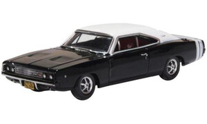 Oxford Diecast Dodge Charger 1968 Black/white 87DC68003