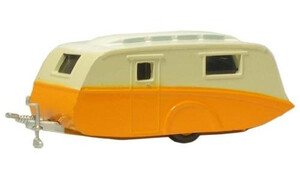 Oxford Diecast Orange Cream Caravan 76CV001