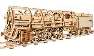 Ugears 460 Steam Locomotive with Tender 70012