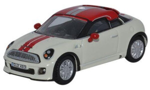 Oxford Diecast Mini Coupe Pepper White and Chilli Red 76MC001