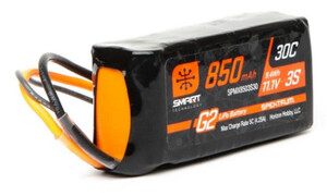 Spektrum 11.1V 850mAh 3S 30C Smart G2 LiPo Battery: IC2 SPMX8503S30