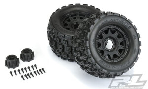 Pro-Line Racing Badlands Mx38 3.8" All Terrain Tires Mounted Raid Wheels 10127-10