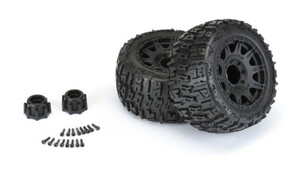 Pro-Line Racing 1/8 Trencher LP F/R 3.8" MT Tires Mounted 17mm Blk Raid (2) PR10175-10