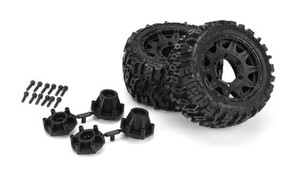 Pro-Line Racing 1/10 Trencher LP Front/Rear 2.8" MT Tires Mounted 12mm Blk Raid (2) PR10159-10