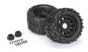 Pro-Line Racing 1/8 Trencher HP BELTED F/R 3.8" MT Tires Mounted 17mm Blk Raid (2) PR10155-10