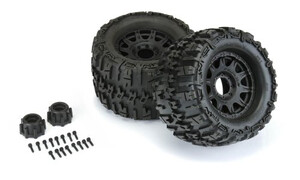 Pro-Line Racing 1/8 Trencher X F/R 3.8" MT Tires Mounted 17mm Blk Raid (2) PR1184-10