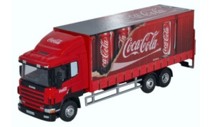 Oxford Scania 94D 6 Wheel Curtainside Coca Cola 76S94004CC