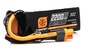 Spektrum 14.8V 2200mAh 4S 30C Smart LiPo Battery: IC3 SPMX22004S30