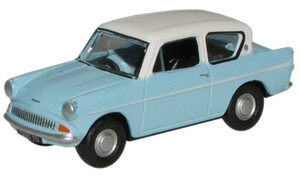 Oxford Diecast Lt.Blue Ermine White Ford Anglia 76105007