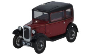 Oxford Diecast Austin Seven RN Saloon Maroon 76ASS003