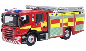 Oxford Diecast South Wales Fire & Rescue Scania Pump Ladder CP28 76SFE012