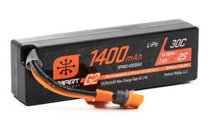 Spektrum 1400mah 2S 7.4v Smart G2 30C LiPo SPMX142S30H2