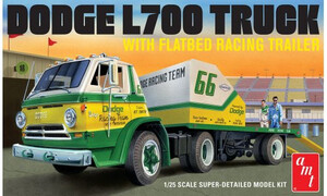 AMT Models 1966 Dodge L700 Truck w/Flatbed Racing Trailer AMT1368