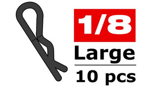 Model Engines Body Clips - 45° Bent - Large Black - 10 pcs C-35122