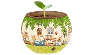 Pintoo Flowerpot Happy Reading PINK1102