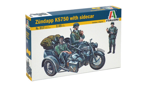 Italeri Zundapp Ks750 With Sidecar Plastic Model Kit 0317s