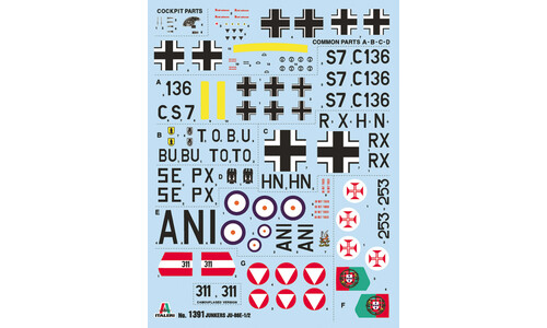 Italeri JU 86 E1/E2 1391S decal