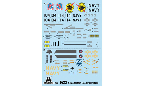 Italeri Top Gun F-14A vs A-4F 1422 Decal