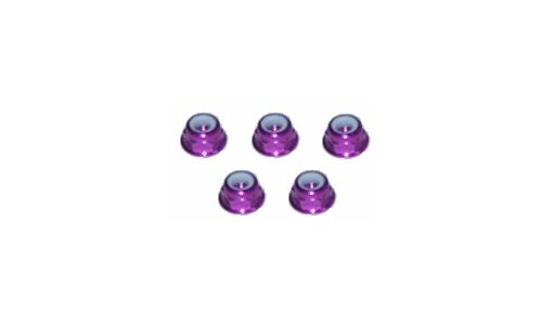 Purple Flanged Nyloc Nut 3mm