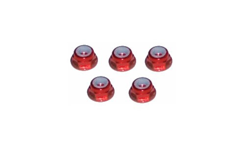 Red Flanged Nyloc Nut 3mm