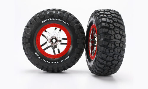 Traxxas Tires & wheels assembled rear 6873R