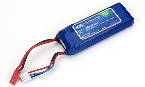 E-flite 800mAh 2S 7.4V 30C LiPo,