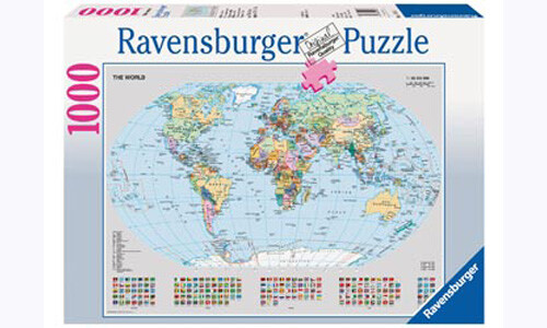 Ravensburger Political World Map Puzzle 1000pc RB15652-8 - 1000pc ...