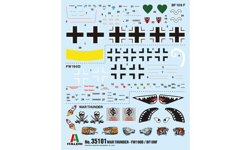 Italeri BF109 F4 and FW190 D9 35101 decal