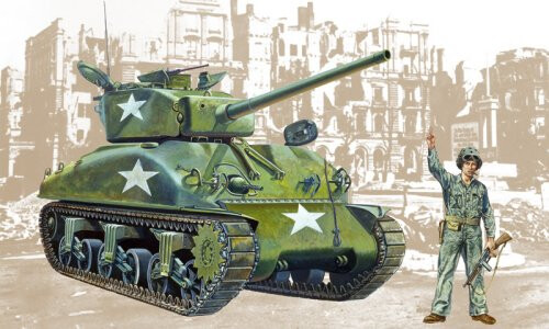 Italeri M4A1 SHERMAN Plastic Model Kit 0225S