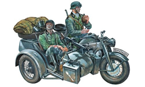 Italeri Zundapp Ks750 With Sidecar Plastic Model Kit 0317s