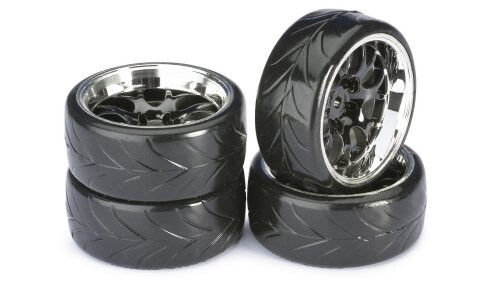 Absima Drift Wheel Set LP Black-Chrome 1/10 (4 Pcs)