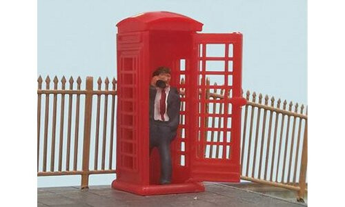 Peco Modelscene Telephone Box With Caller