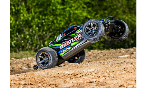 Traxxas Rustler 2WD BL-2S Stadium Truck - Green 37354-4GREEN Action