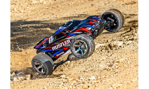 Traxxas Rustler Bl-2S 2WD Stadium Truck, Red 37354-4RED Action