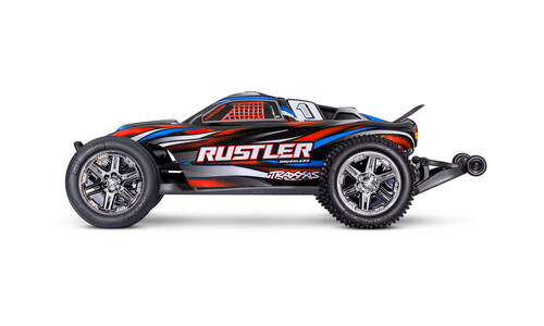 Traxxas Rustler Bl-2S 2WD Stadium Truck, Red 37354-4RED Side