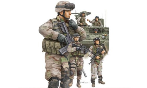 Trumpeter Modern U.S.Army Armor Crewman and Infantry 00424