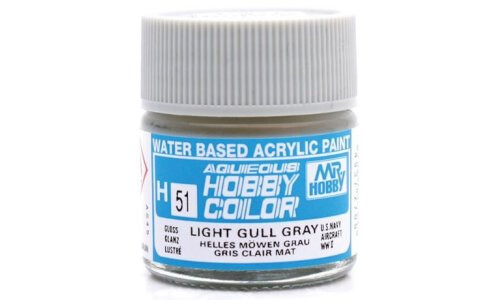 Mr Hobby H51 Aqueous Gloss Light Gull Gray 49372700