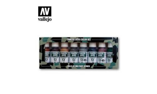 Vallejo Panzer Aces Rust Tracks Rubber 8 Colour Acrylic Paint Set AV70122