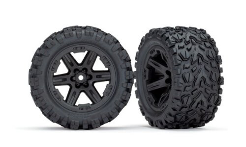 Traxxas Tires wheels Black Rustler 6773