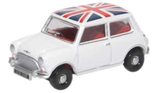 Oxford Diecast Austin Mini Cooper White Union Jack 76MN011