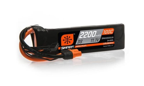 Spektrum 2200mah 3s 11.1v 100c LiPo Battery IC3 SPMX22003S100