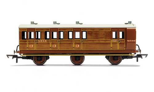 Hornby LNER, 6 Wheel Coach, Brake 3rd Class, 4589 - Era 3 R40083