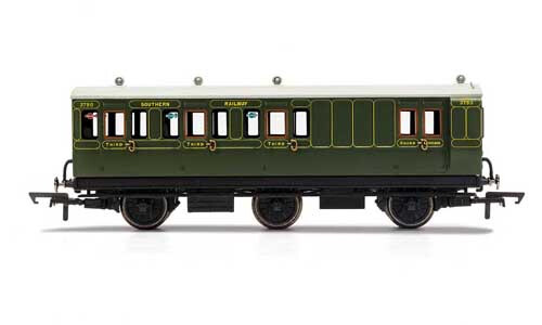 Hornby SR, 6 Wheel Coach, Brake 3rd Class, 3750 - Era 3 R40087