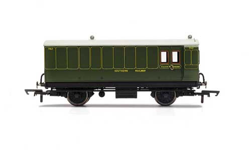 Hornby SR, 4 Wheel Coach, Brake Baggage, 762 - Era 3 R40088