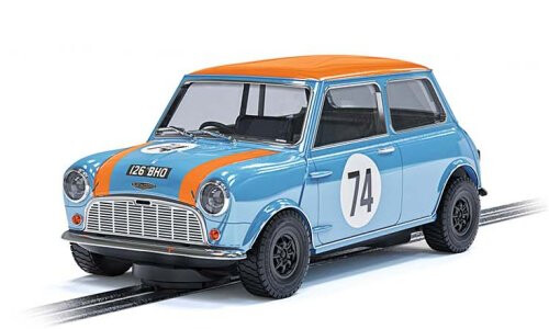 Scalextric Austin Mini Cooper S - Gulf Edition – Nick Riley & Gabriele Tarquini C4325